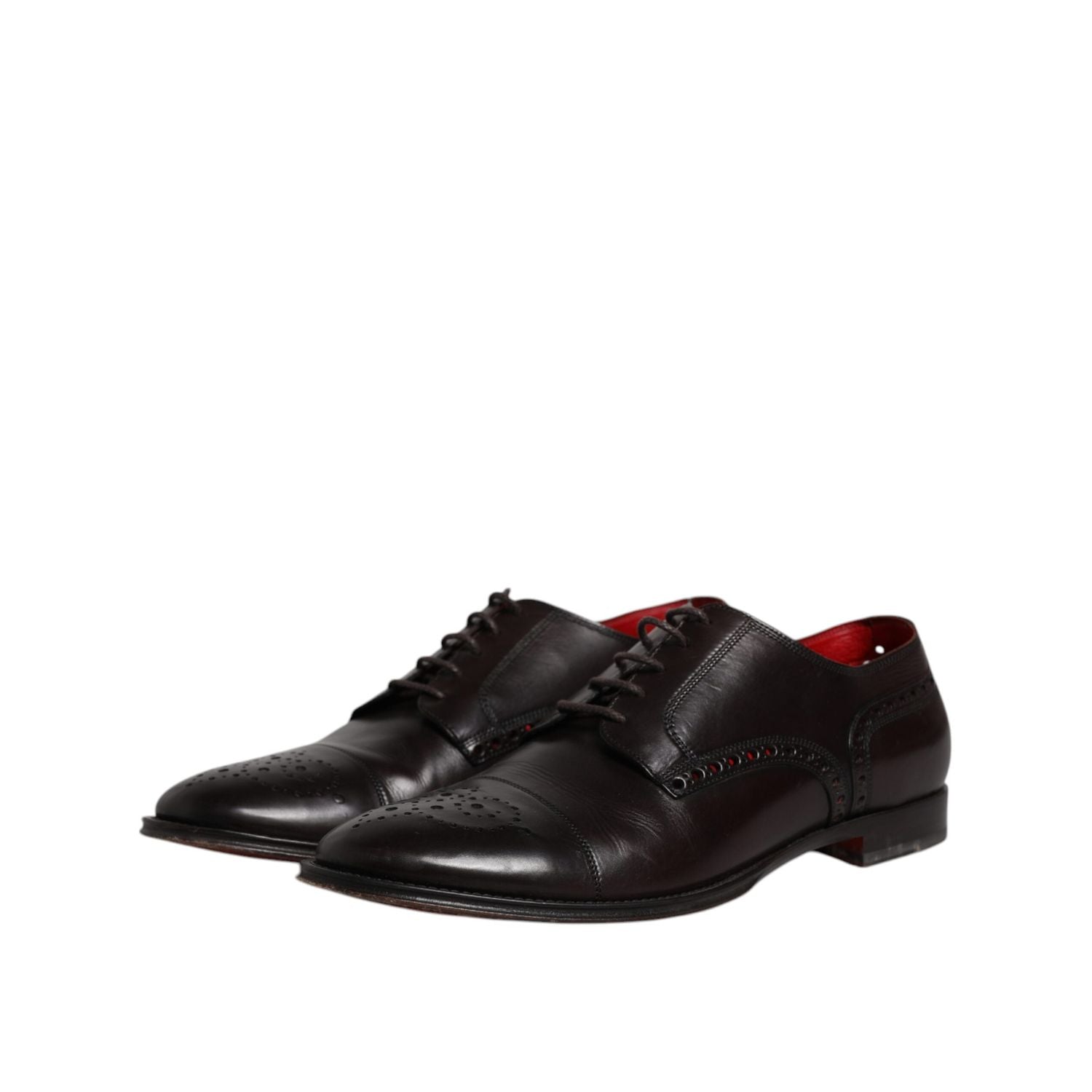 Dolce & Gabbana Black Calfskin Leather Derby Men Dress Shoes