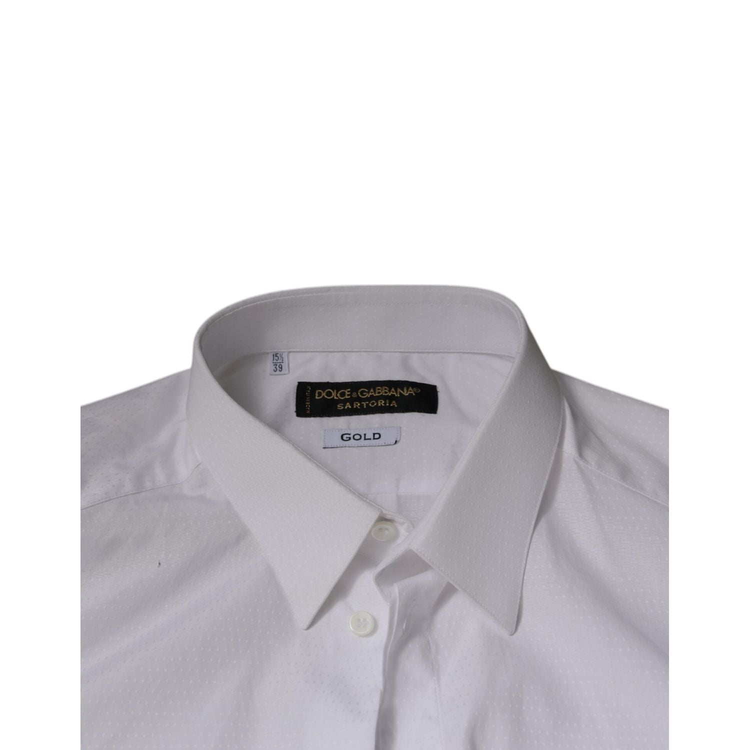 Dolce & Gabbana White Cotton Formal Men GOLD Dress Shirt