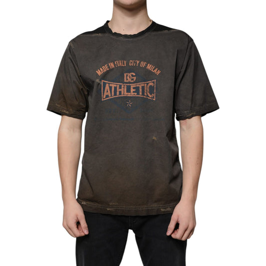 Dolce & Gabbana Dolce & Gabbana Brown Graphic Print Cotton Round Neck T-shirt TSH87302-48 1728,67345645728,Brown,Clothing,Dolce & Gabbana,IT48 | M,Material: 100% Cotton,Men,Men - Clothing,New with tags,T-Shirts - Men - Clothing
