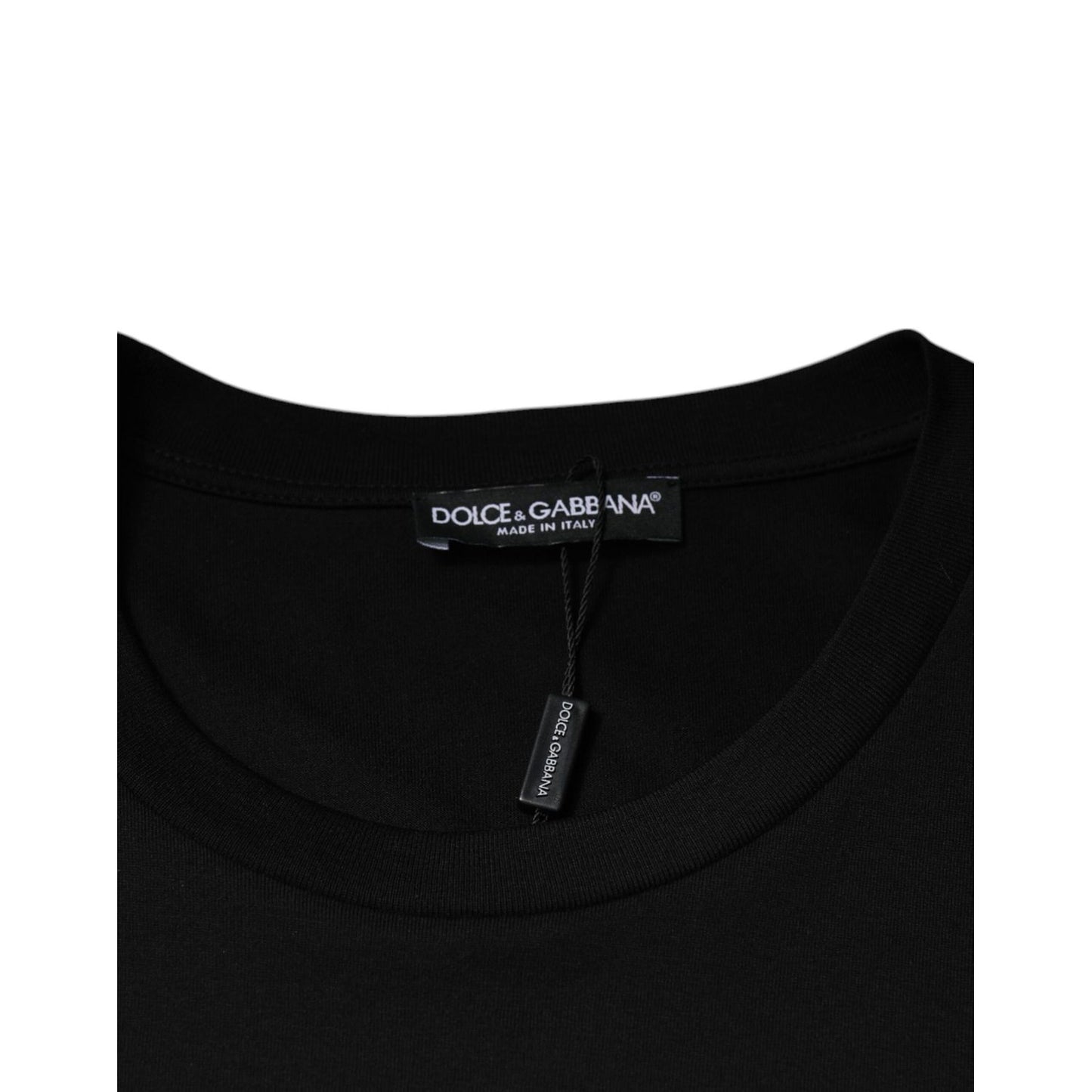 Dolce & Gabbana Black Cotton Crew Neck Short Sleeves T-shirt