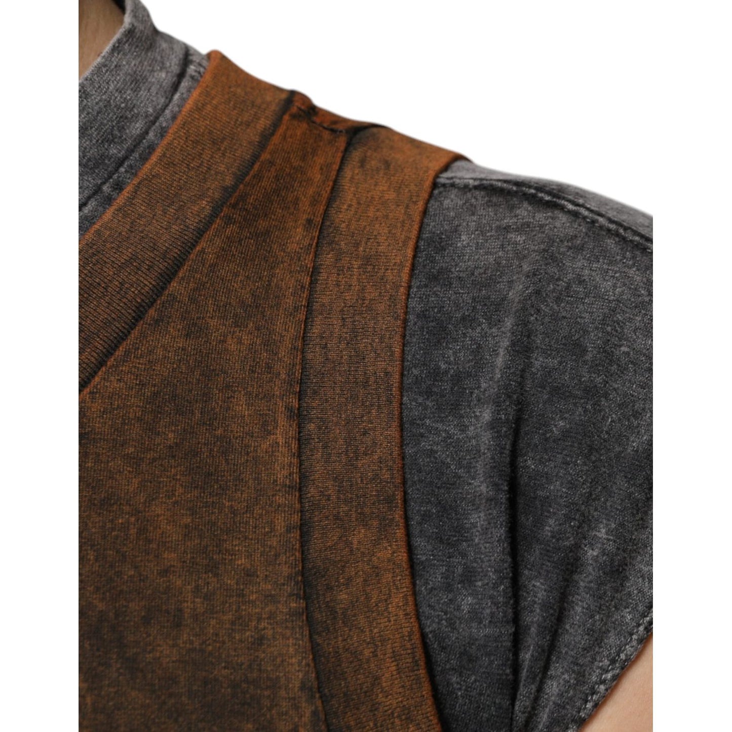 Dolce & Gabbana Brown Cotton Crew Neck Sleeveless T-shirt TSH87327-52