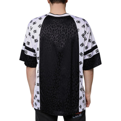 Dolce & Gabbana Black White Logo Men Short Sleeves T-shirt