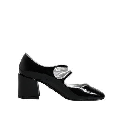 Dolce & Gabbana Black Patent Leather Crystal Mary Jane Pumps Shoes