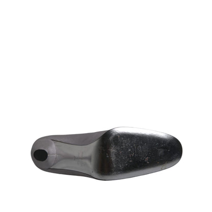 Dolce & Gabbana Gray Suede Leather High Heel Pumps Shoes