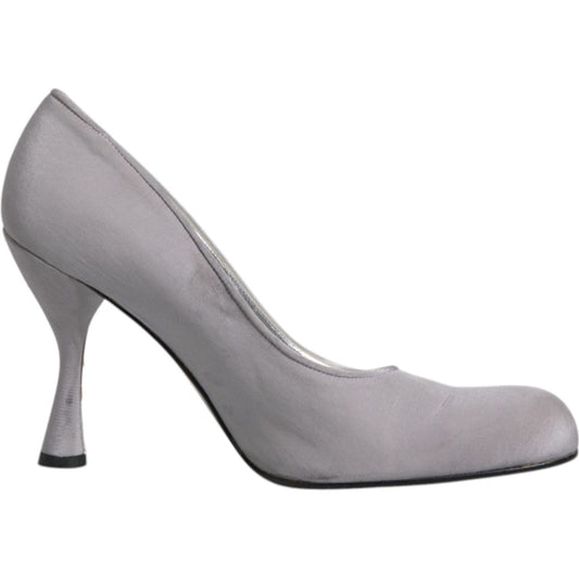 Dolce & Gabbana Gray Suede Leather High Heel Pumps Shoes