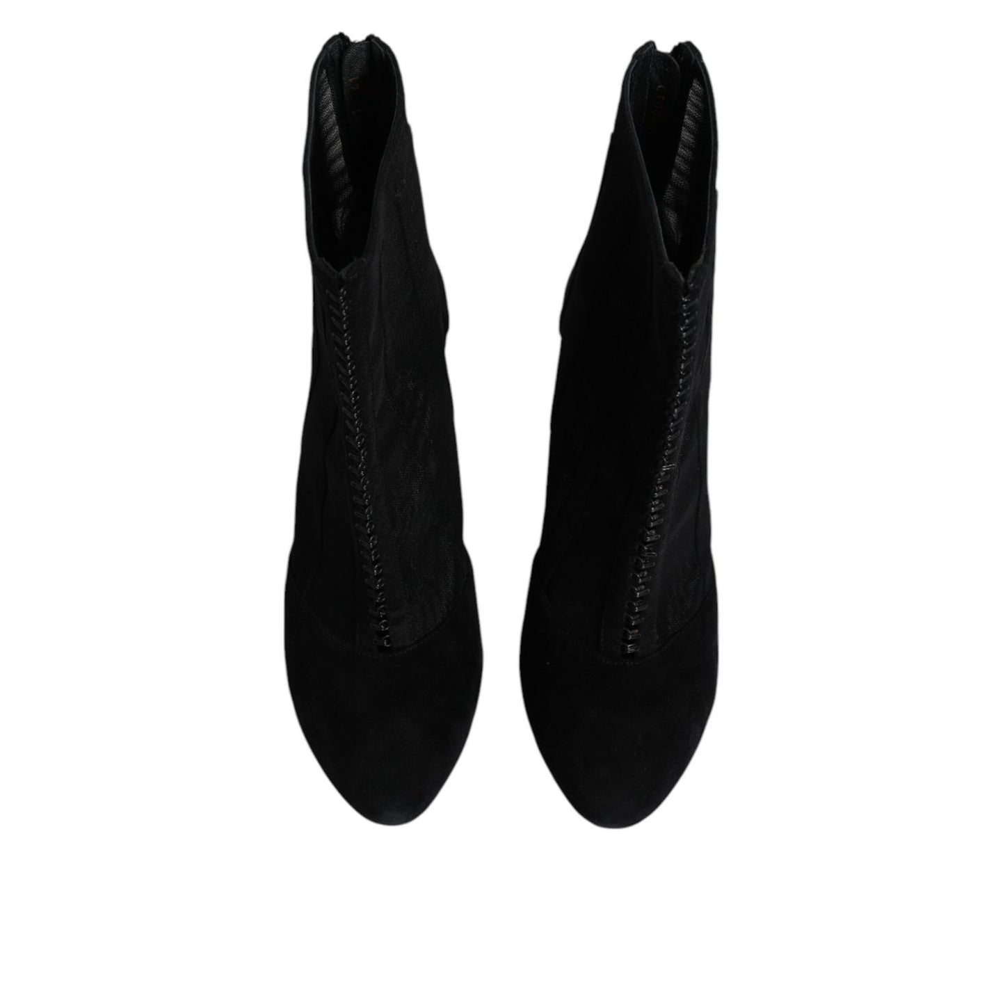 Dolce & Gabbana Black Mesh Stiletto Heels Ankle Boots Shoes