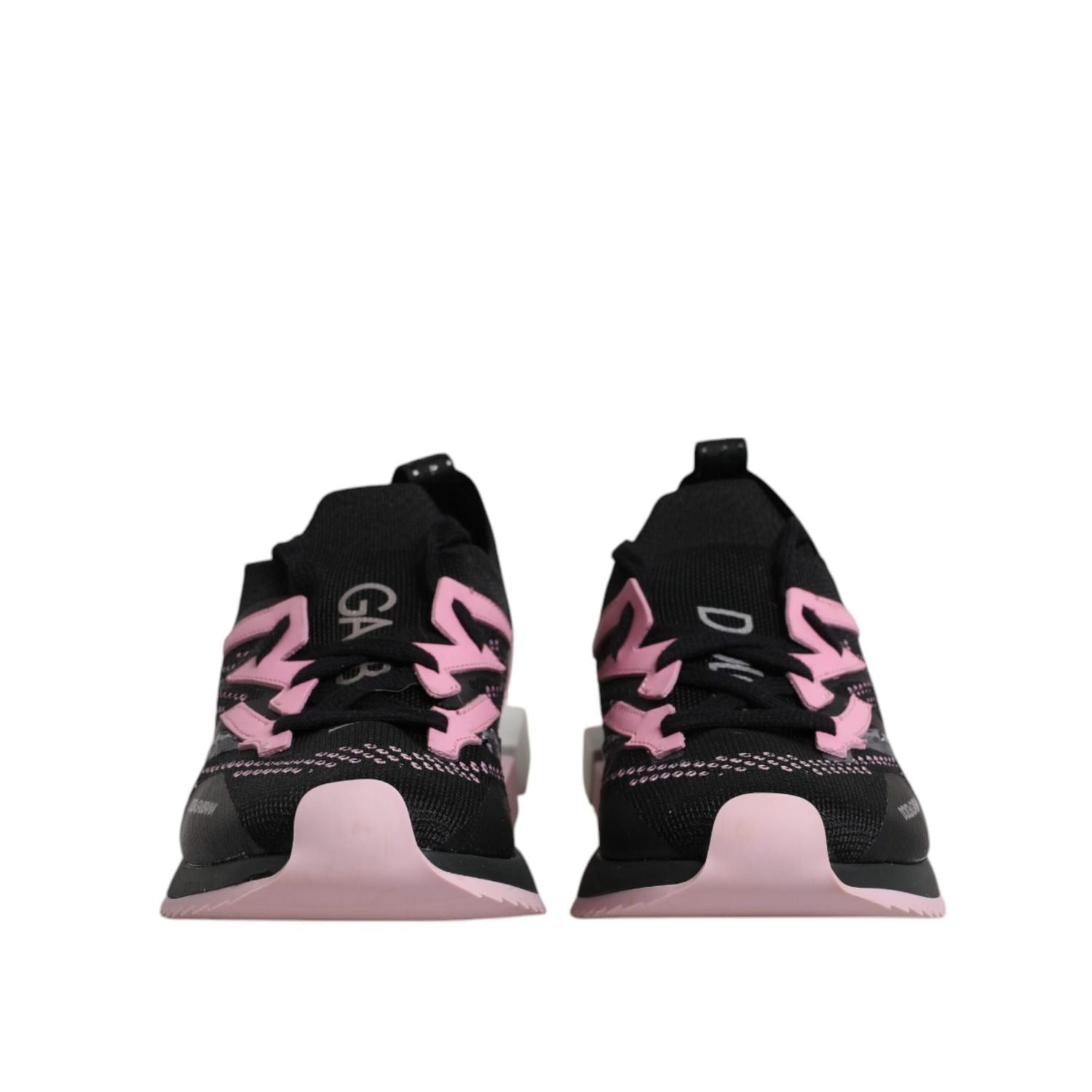 Dolce & Gabbana Black Pink SORRENTO Sport Stretch Sneakers Shoes