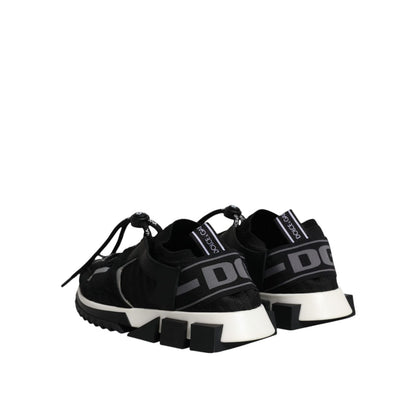 Dolce & Gabbana Black White Logo Sorrento Sneakers Shoes
