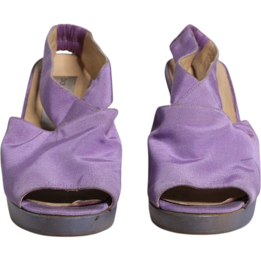 Dolce & Gabbana Dolce & Gabbana Purple Platform Slingback Heels Sandals Shoes LA12209-38