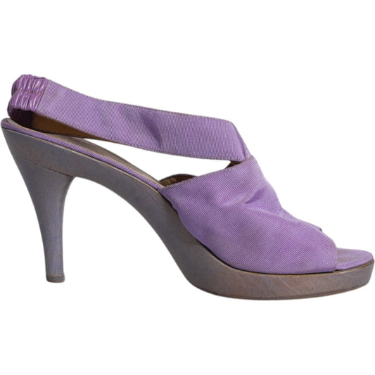 Dolce & Gabbana Dolce & Gabbana Purple Platform Slingback Heels Sandals Shoes LA12209-38