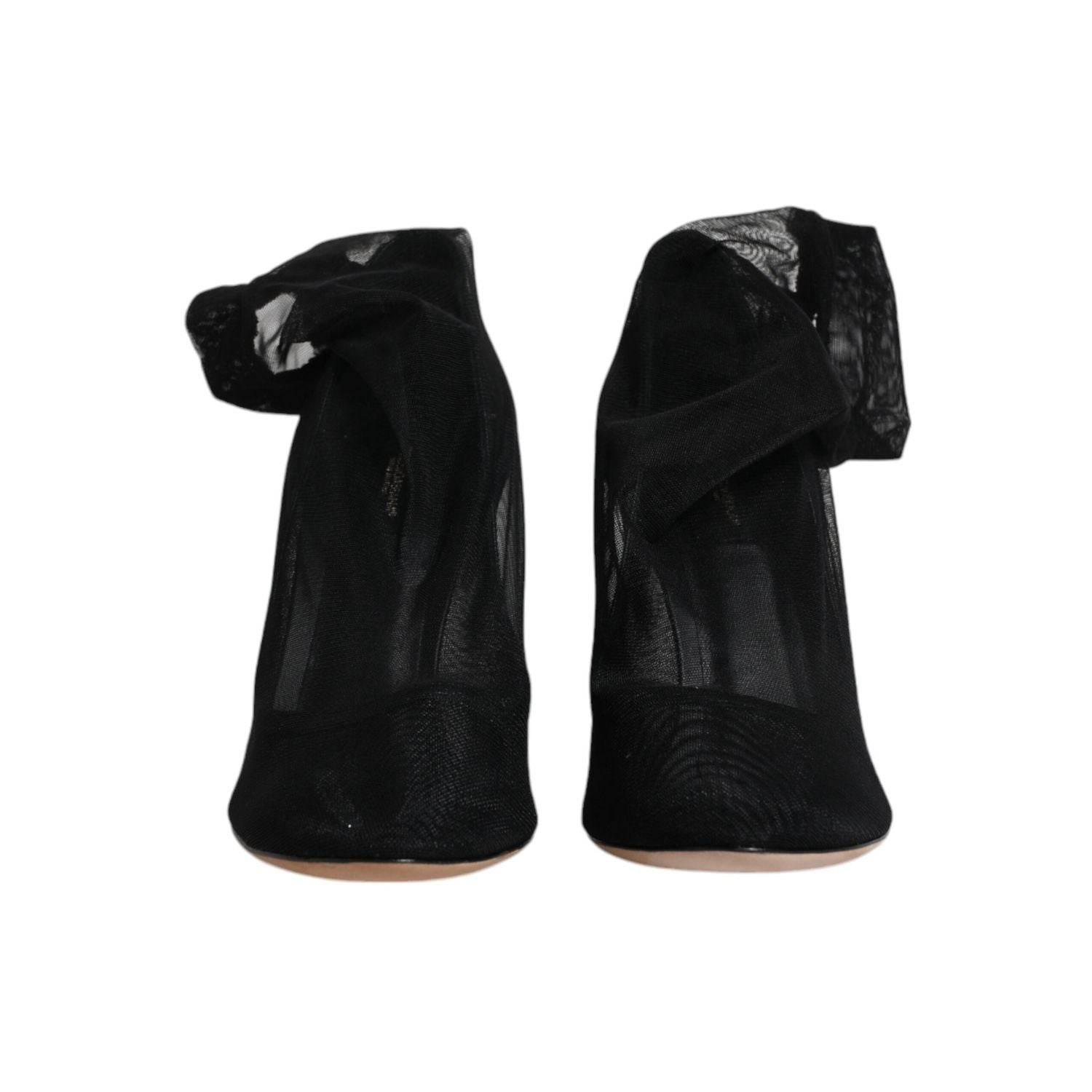 Dolce & Gabbana Black Nylon Mesh Sock Style Boots Shoes