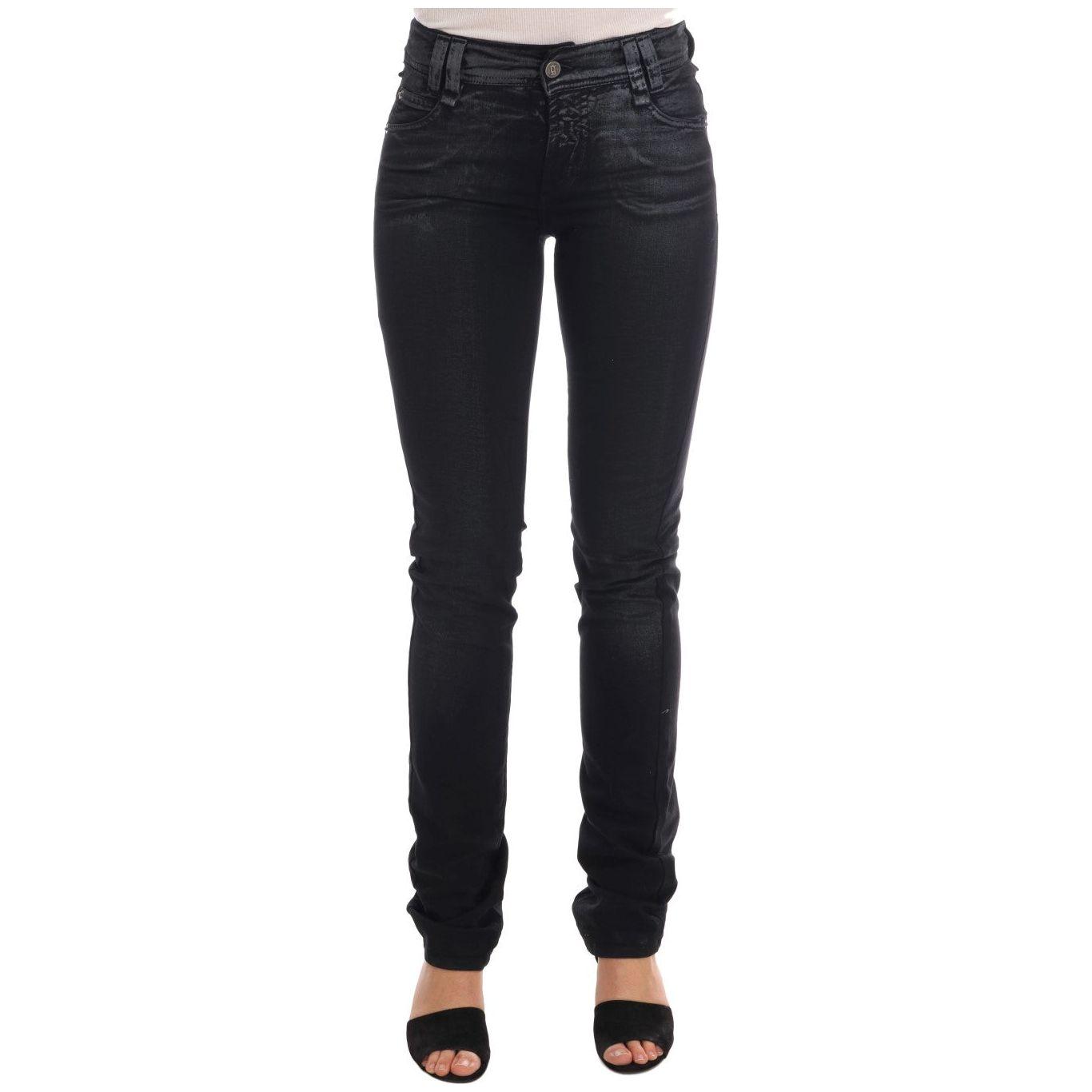 时尚灰色洗水常规版型牛仔裤