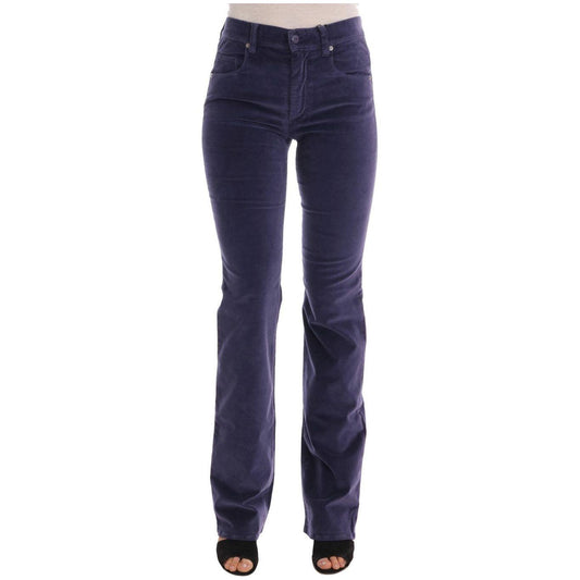 Ermanno Scervino Chic Purple Corduroy Bootcut Flare Pants Ermanno Scervino Dark Slate Gray