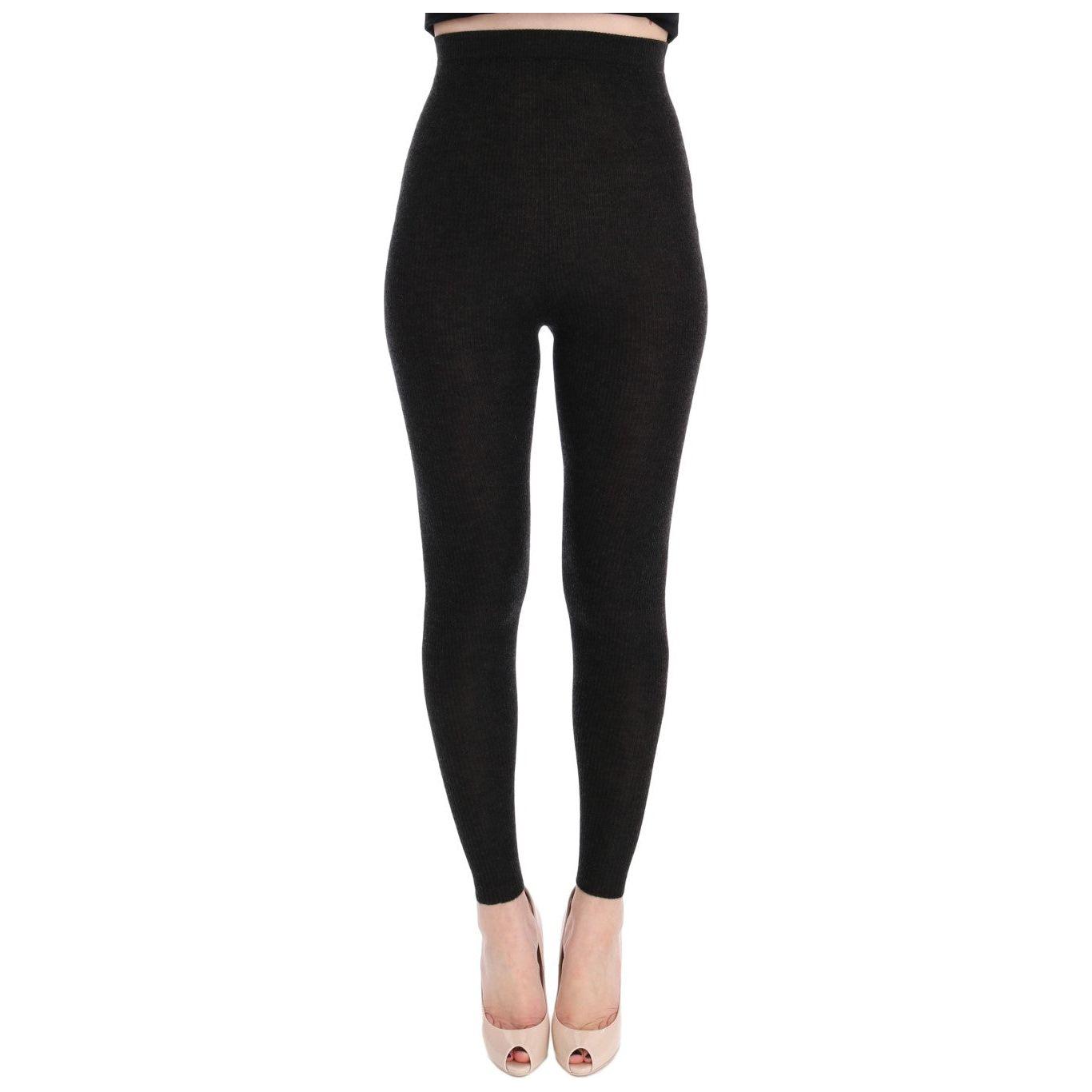 Dolce & Gabbana Elegant High-Waist Cashmere Tights Pants Dolce & Gabbana Black