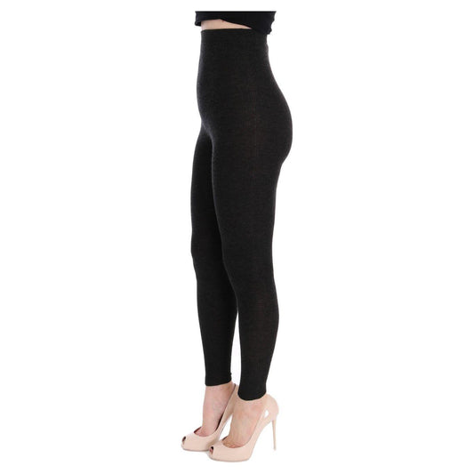 Dolce & Gabbana Elegant High-Waist Cashmere Tights Pants Dolce & Gabbana Black