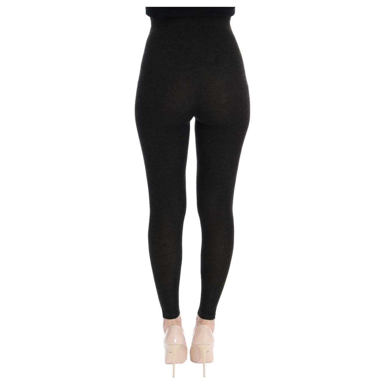 Dolce & Gabbana Elegant High-Waist Cashmere Tights Pants Dolce & Gabbana Black