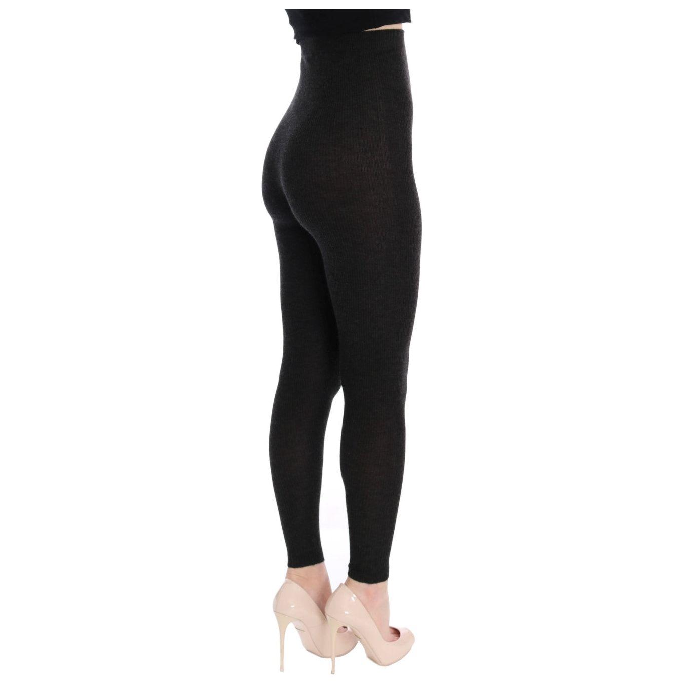 Dolce & Gabbana Elegant High-Waist Cashmere Tights Pants Dolce & Gabbana Black