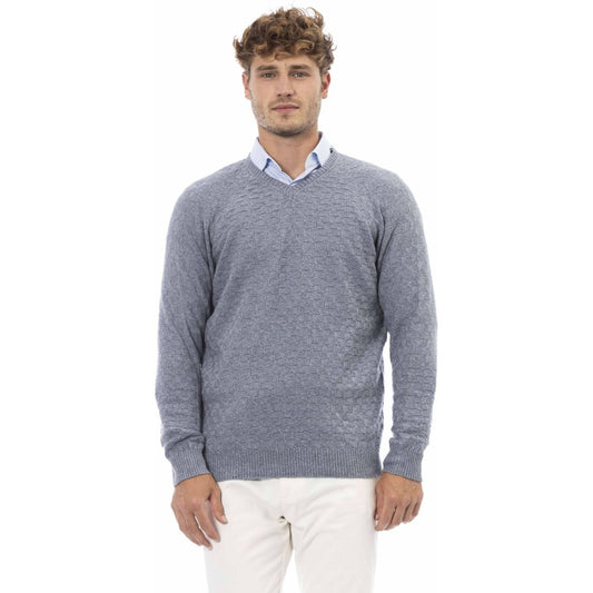 Alpha Studio Sweaters Sweaters Alpha Studio Light Slate Gray