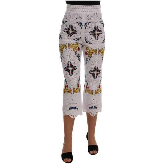Dolce & Gabbana Majolica Embroidered Capri Elegance Dolce & Gabbana Dark Gray