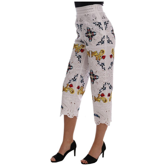 Dolce & Gabbana Majolica Embroidered Capri Elegance Dolce & Gabbana Gray
