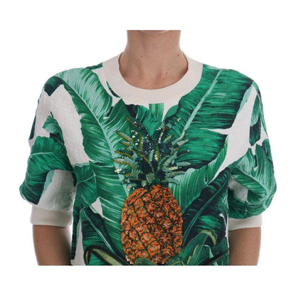 Dolce & Gabbana Pineapple Banana Sequins Crewneck Sweater