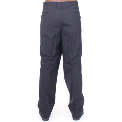 Dolce & Gabbana Black Wool Stretch Pleated Pants Jeans & Pants