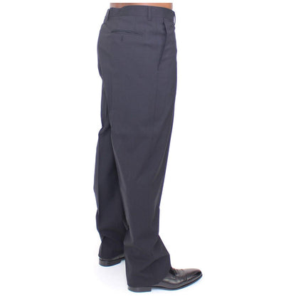 Dolce & Gabbana Black Wool Stretch Pleated Pants Jeans & Pants