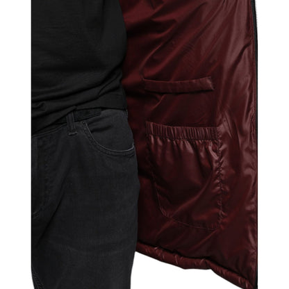 Dolce & Gabbana Black Nylon Hooded Puffer Men Coat Jacket