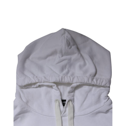 Dolce & Gabbana White Logo Hooded Pullover Sweatshirt Sweater