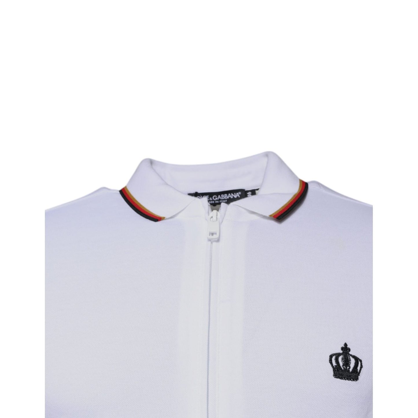 Dolce & Gabbana White Crown Men Full Zip Sweatshirt Sweater