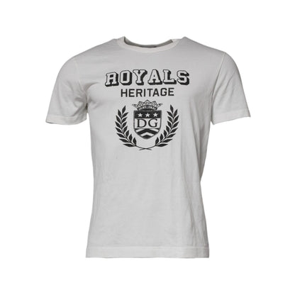 Dolce & Gabbana White Royals Heritage Cotton T-shirt