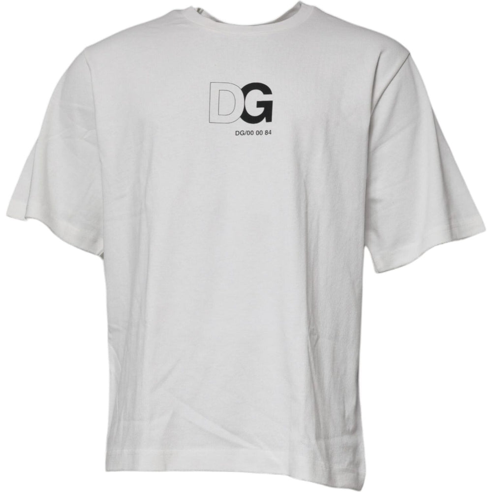 Dolce & Gabbana White DG Logo Crew Neck Short Sleeves T-shirt