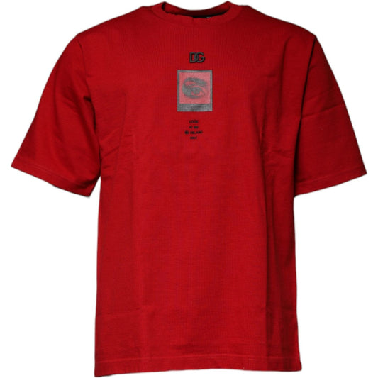 Dolce & Gabbana Red DG Eye Cotton Crew Neck T-shirt