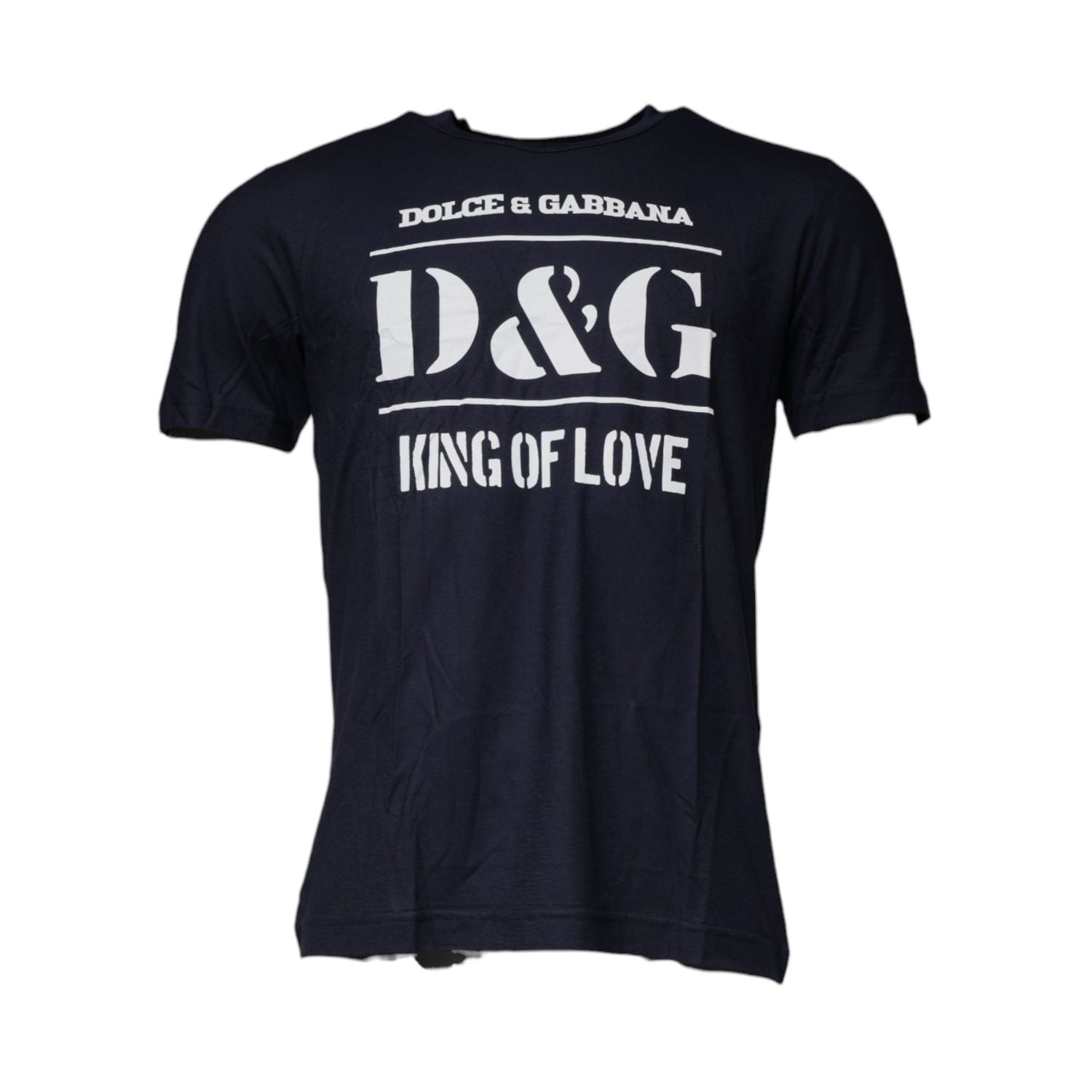 Dolce & Gabbana Blue D&G King Of Love Cotton Crew Neck T-shirt