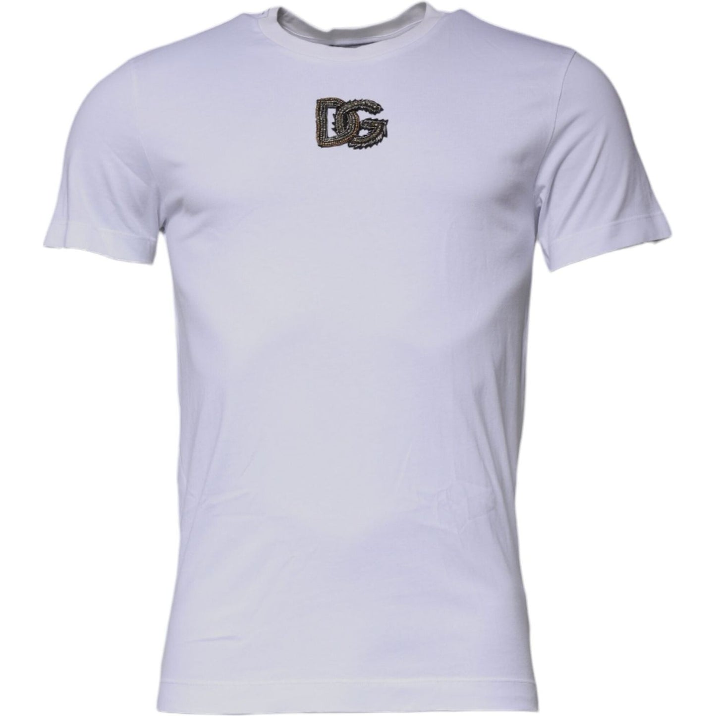 Dolce & Gabbana White DG Logo Cotton Crew Neck T-shirt TSH87558-46