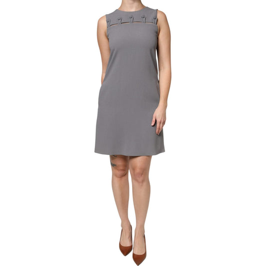 Emporio Armani Gray Round Neck Sleeveless A-line Mini Dress DR281344-40