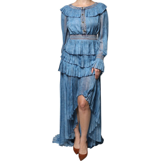 Philosophy Philosophy Blue Layered Long Sleeve Dress DR281420-40 1728,67345645728,Blue,Clothing,Dresses - Women - Clothing,IT40|S,Material: 100% Polyester,New with tags,Philosophy,Women,Women - Clothing