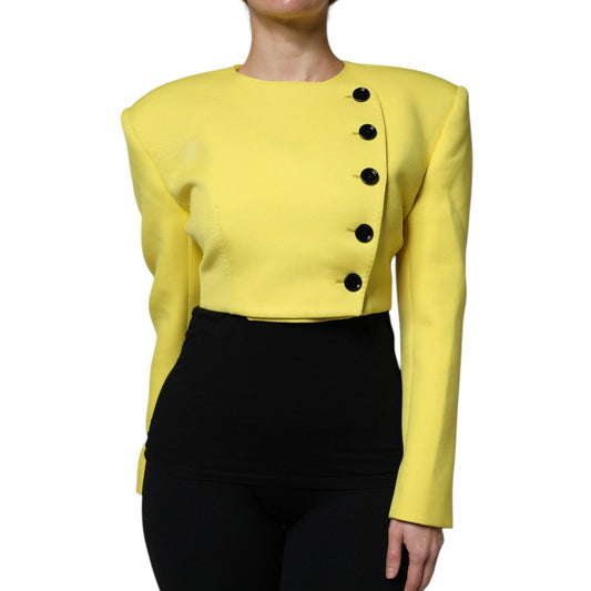 Dolce & Gabbana Dolce & Gabbana Lemon Yellow Wool Long Sleeves Cropped Coat Jacket JKT4186-38 1728,67345645728,Clothing,Dolce & Gabbana,IT38 | XS,Jackets & Coats - Women - Clothing,Material: 100% Virgin Wool,New with tags,Women,Women - Clothing,Yellow