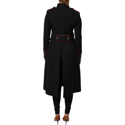 Dolce & Gabbana Black Single Breasted Trench Coat Jacket