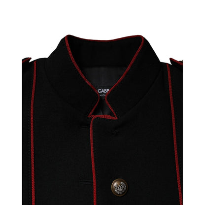 Dolce & Gabbana Black Single Breasted Trench Coat Jacket