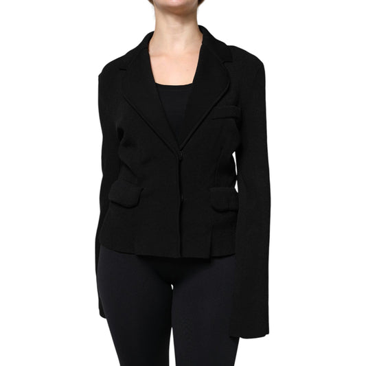 Dolce & Gabbana Dolce & Gabbana Black Viscose Single Breasted Blazer Jacket JKT41204-46 1728,67345645728,Black,Clothing,Dolce & Gabbana,IT46|XL,Jackets & Coats - Women - Clothing,Material: 72% Viscose 15% Polyester 10% Nylon 3% Elastane,New with tags,Wome