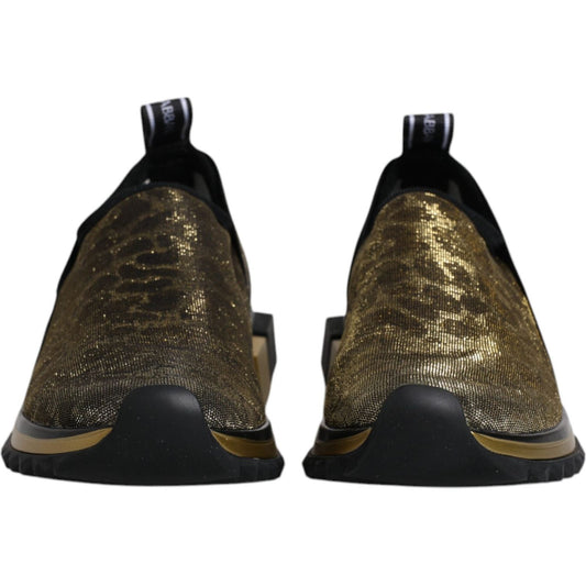 Dolce & Gabbana Dolce & Gabbana Gold Glitter Leopard Sorrento Sneakers Shoes LA12203-36 1728,67345645728,Dolce & Gabbana,EU36/US6,Gold,Material: Polyester,Preowned / Defect,Shoes,Sneakers - Women - Shoes,Women,Women - Shoes