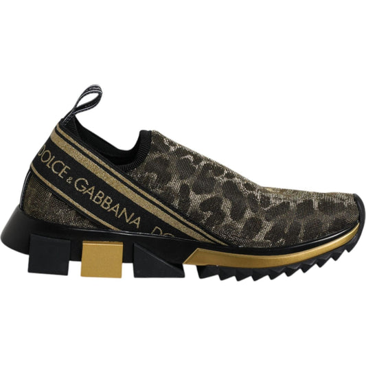 Dolce & Gabbana Dolce & Gabbana Gold Glitter Leopard Sorrento Sneakers Shoes LA12203-36 1728,67345645728,Dolce & Gabbana,EU36/US6,Gold,Material: Polyester,Preowned / Defect,Shoes,Sneakers - Women - Shoes,Women,Women - Shoes
