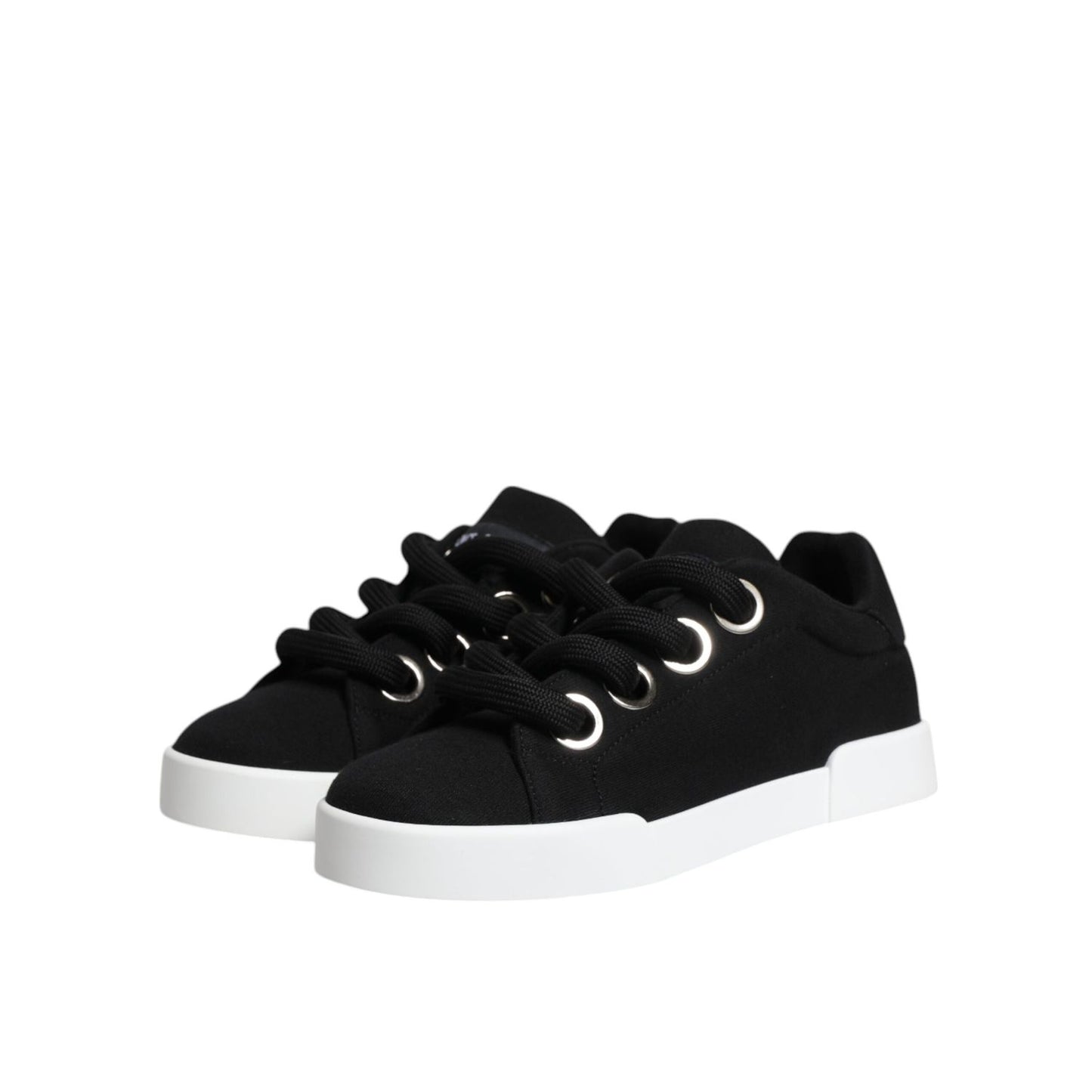 Dolce & Gabbana Black Portofino Low Top Sneakers Shoes