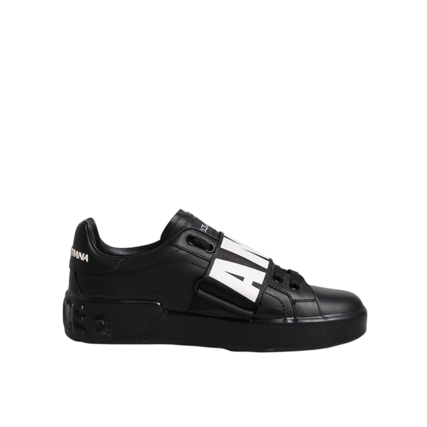 Dolce & Gabbana Black D&G AMORE Low Top Sneakers Shoes