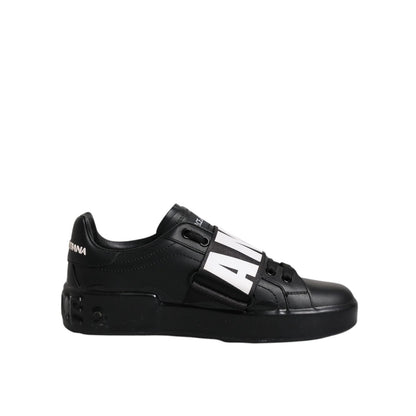 Dolce & Gabbana Black D&G AMORE Low Top Sneakers Shoes