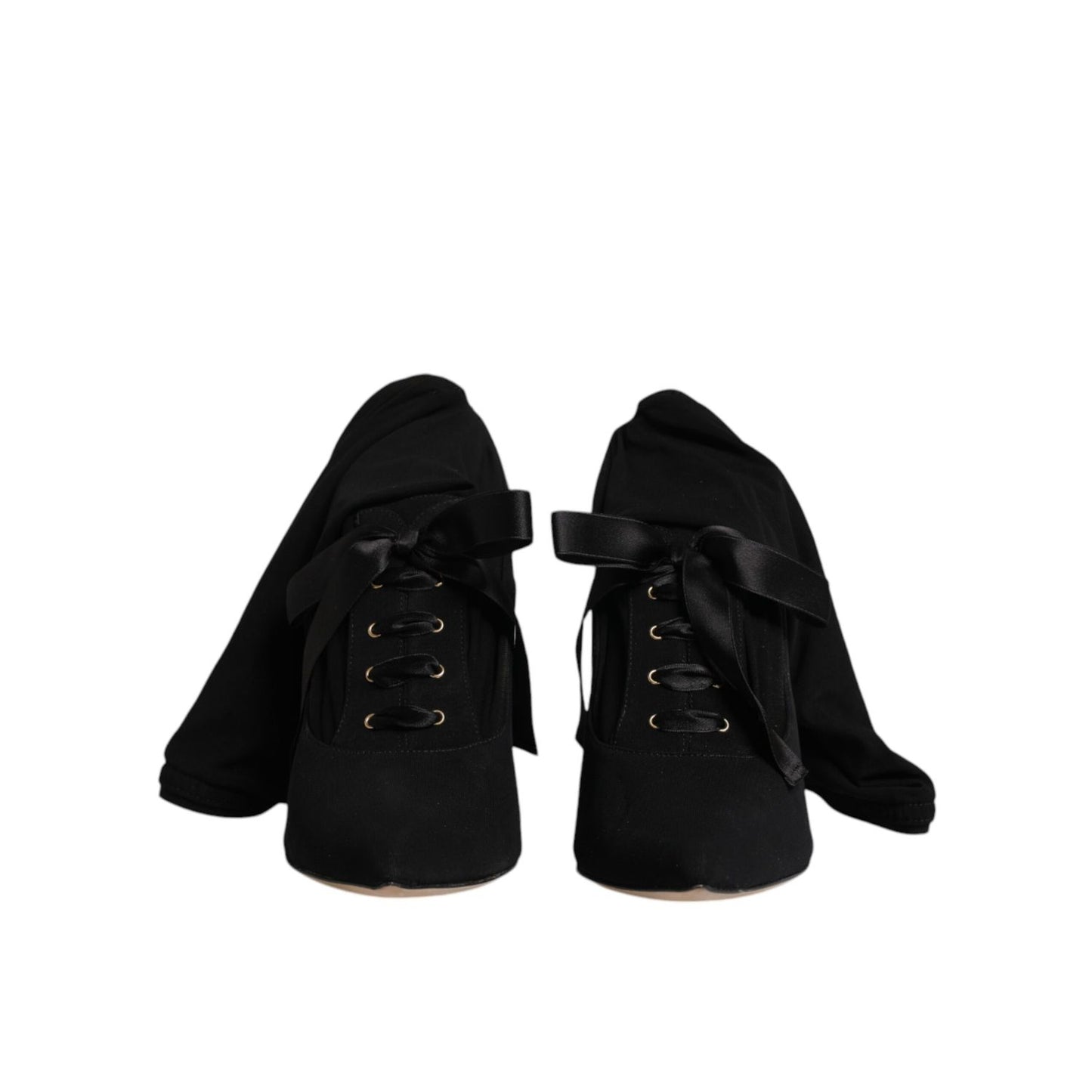 Dolce & Gabbana Black Stiletto Heels Mid Calf Boots Shoes