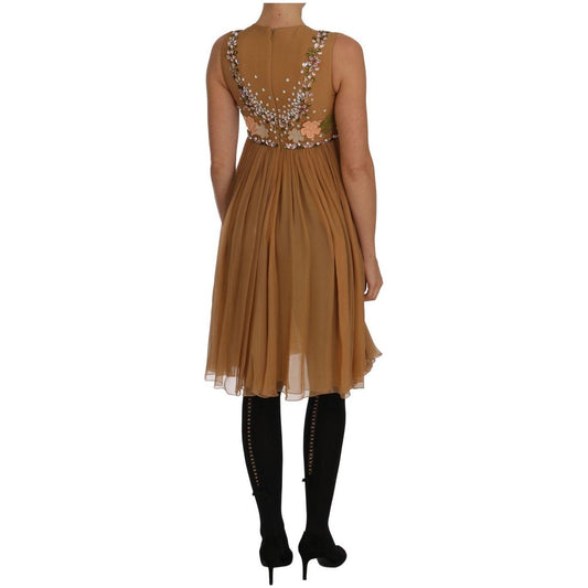 Dolce & Gabbana Exquisite Gold Silk A-line Dress Dolce & Gabbana Sienna