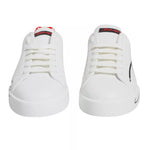 Dolce & Gabbana White Red Portofino Low Top Sneakers Shoes MV2110-39