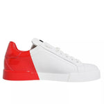 Dolce & Gabbana White Red Portofino Low Top Sneakers Shoes MV2110-39
